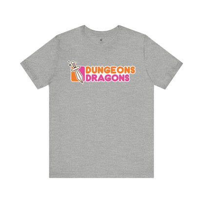 Dungeons Dragons Donuts Unisex Short Sleeve Gym T-Shirt
