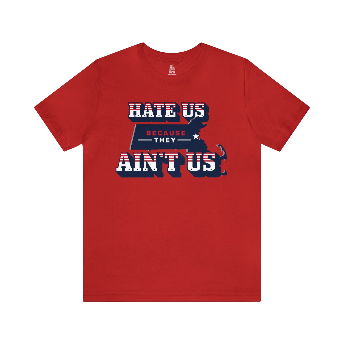 Hate Us Because They Aint Us Patriot Football Unisex Short Sleeve Ringspun Softstyle T-Shirt