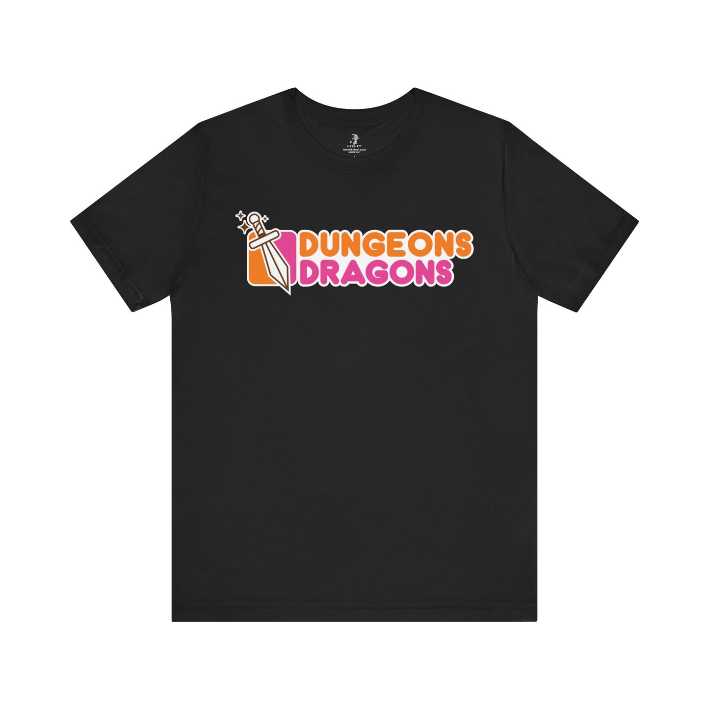 Dungeons Dragons Donuts Unisex Short Sleeve Gym T-Shirt