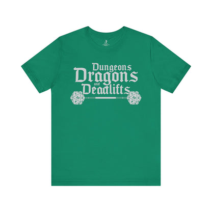 Dungeons Dragons and Deadlifts Unisex Short Sleeve Gym T-Shirt