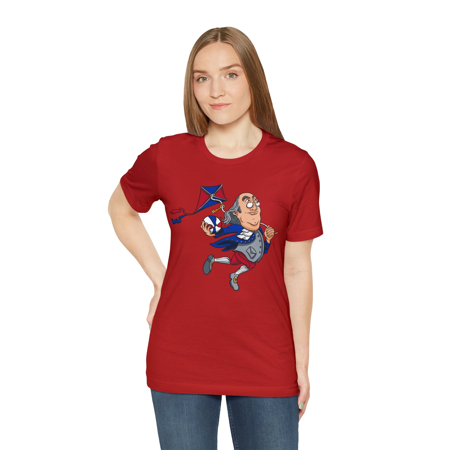 Philadelphia Ben Franklin 76 Basketball Unisex Short Sleeve Ringspun Softstyle T-Shirt