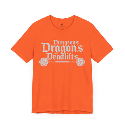 Dungeons Dragons and Deadlifts Unisex Short Sleeve Gym T-Shirt