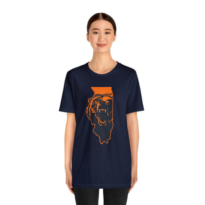 Illinois Bear State Chicago Football Sunday Tailgating Unisex Short Sleeve Jersey T-Shirt