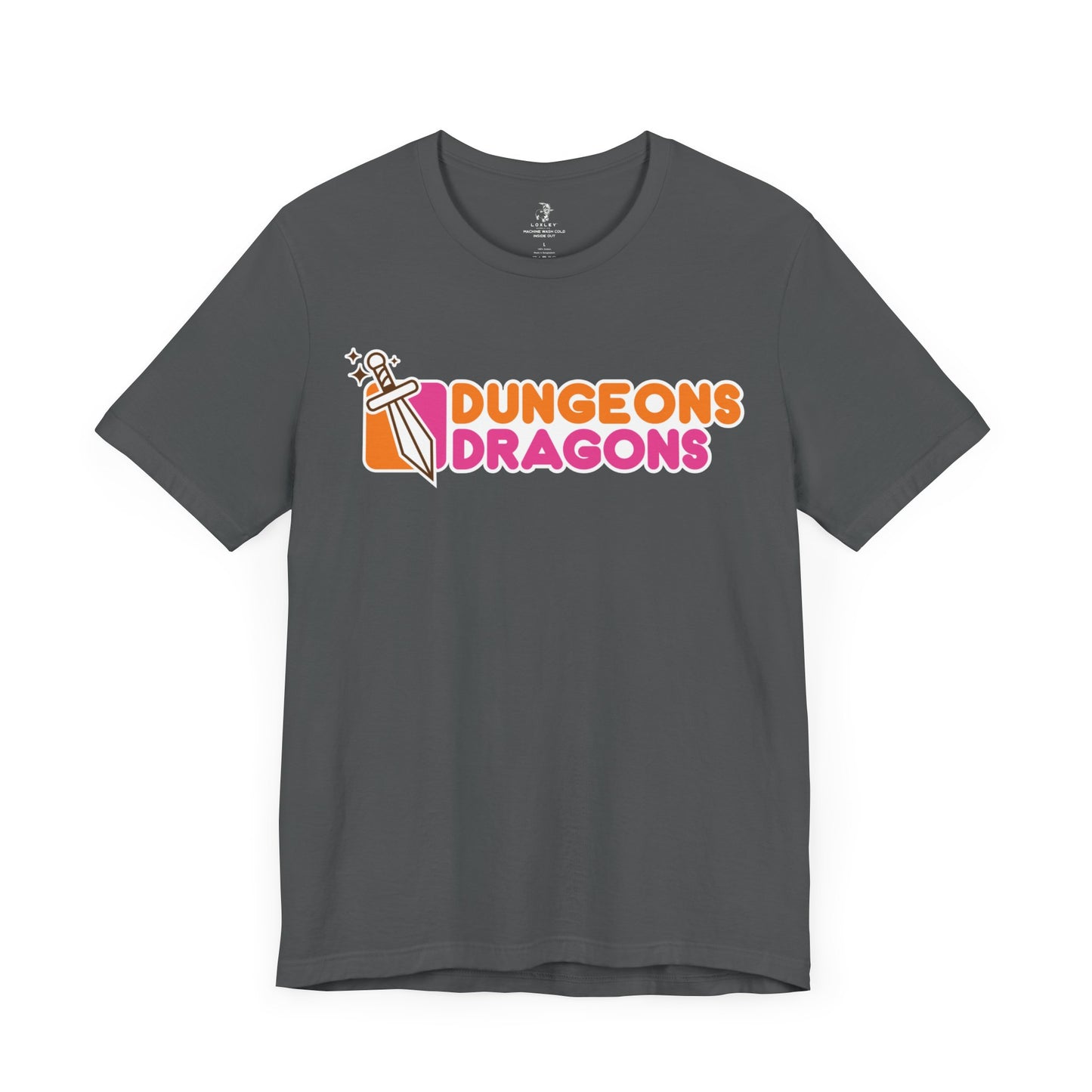 Dungeons Dragons Donuts Unisex Short Sleeve Gym T-Shirt
