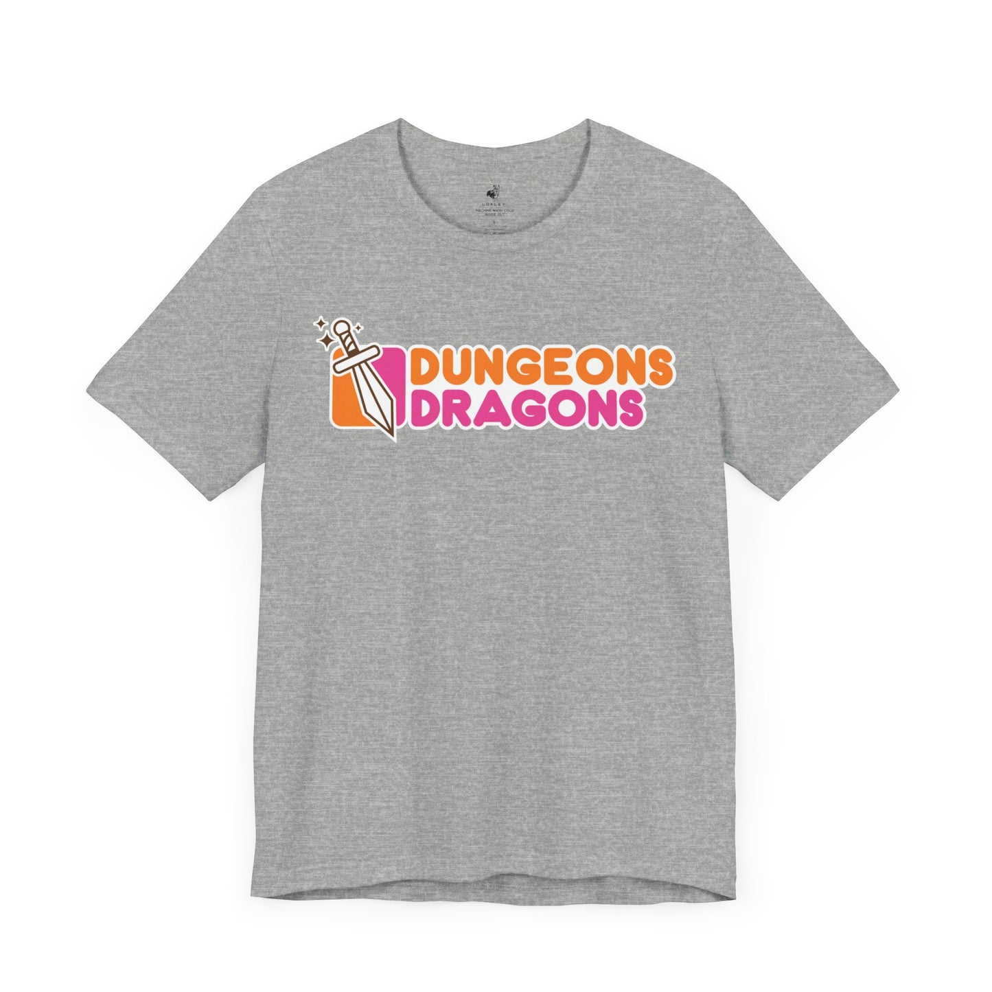 Dungeons Dragons Donuts Unisex Short Sleeve Gym T-Shirt